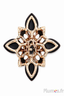 Strass-Applikation Blume - Ø 6 cm - silber-kristall